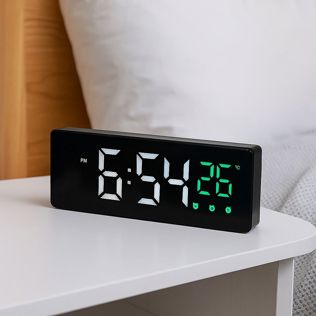 Réveils Ado  – LED Rectangulaire avec Grand Affichage Digital