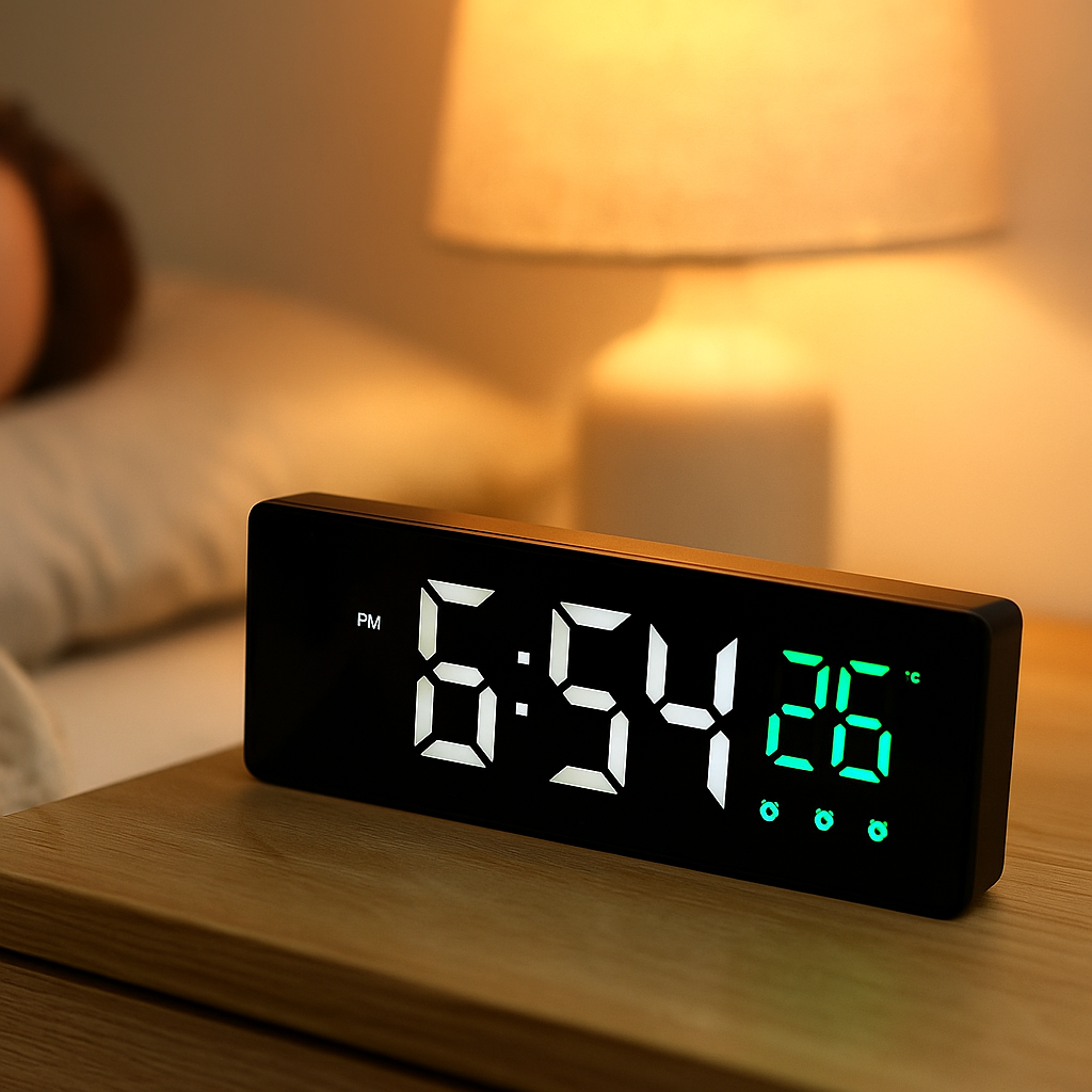 Réveils Ado  – LED Rectangulaire avec Grand Affichage Digital