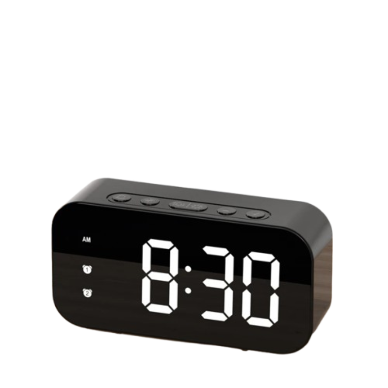 Réveil Ado – Réveil Numérique Miroir LED Grand Affichage Blanc