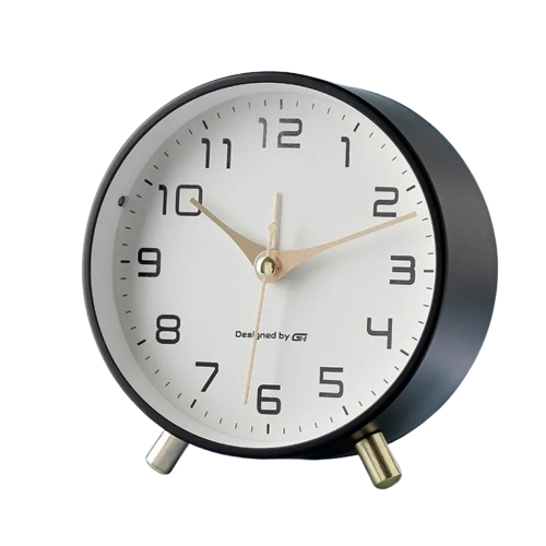 Réveil  Ado Vintage – Réveil Analogique Rond avec Pieds Dorés