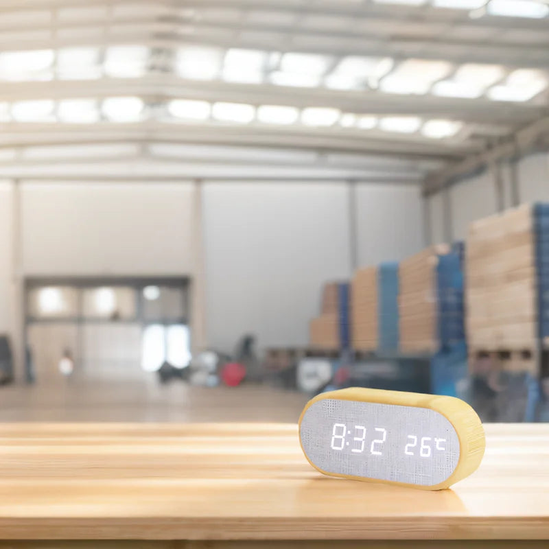 Réveil Bois Design en Bambou avec Affichage LED Doux