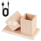 Réveil Bois Cube avec Porte-Stylo – Design Naturel et Épuré