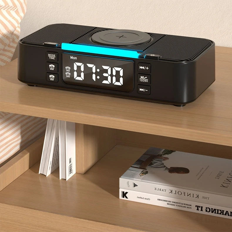 Réveil Connecté avec Enceinte Bluetooth Double Haut-Parleur