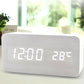 Réveil Connecté en Bois avec Chargeur Sans Fil – Affichage LED Heure, Date, Température