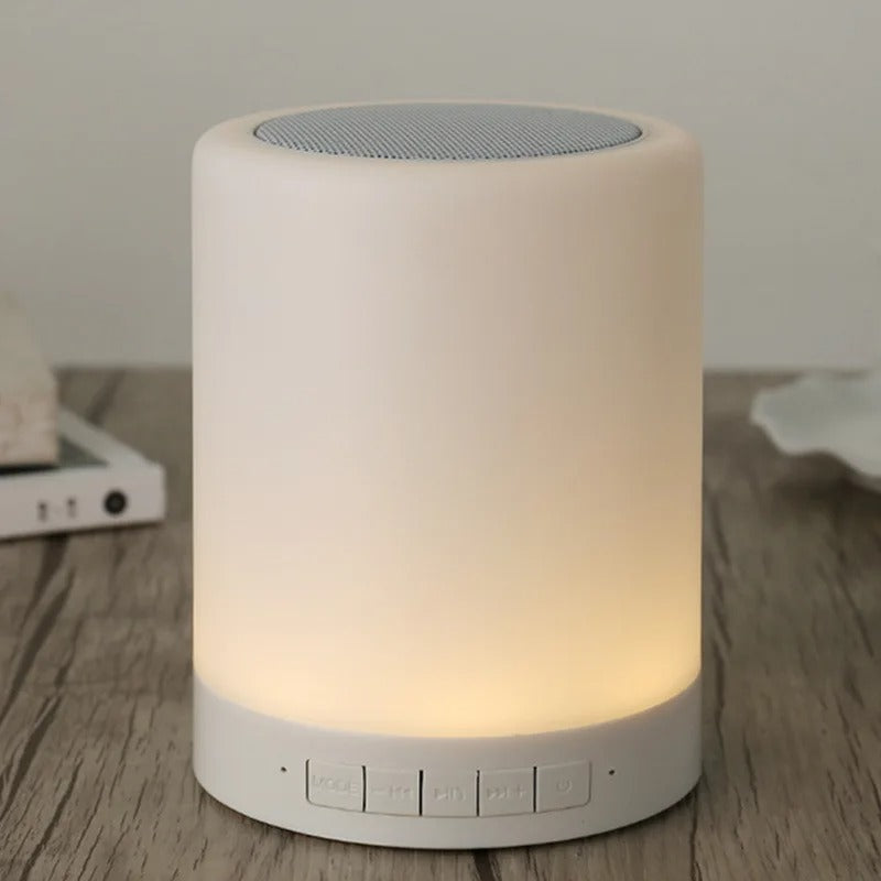 Réveil Connecté Cylindre Lumineux avec Enceinte Bluetooth