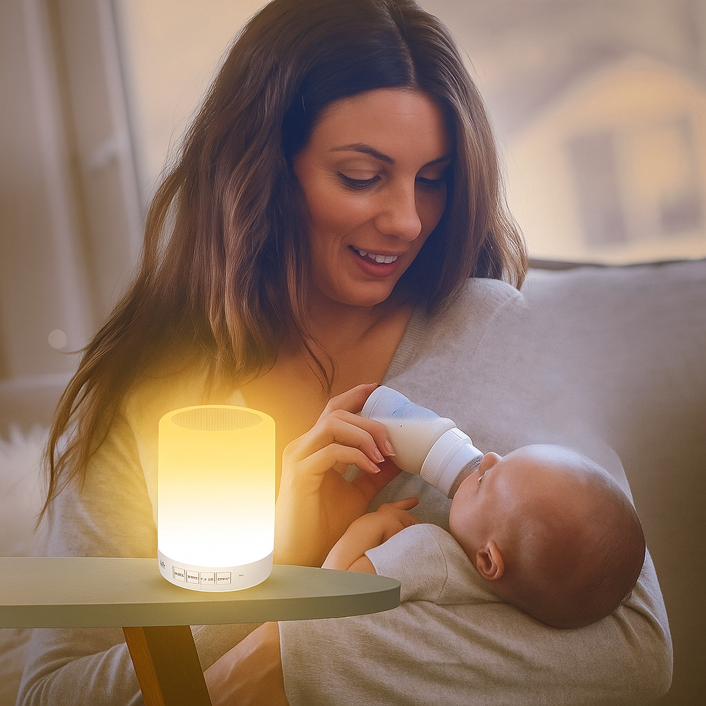 Réveil Connecté Cylindre Lumineux avec Enceinte Bluetooth