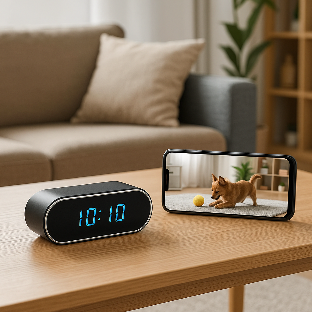 Réveil Connecté Digital avec Caméra Full HD