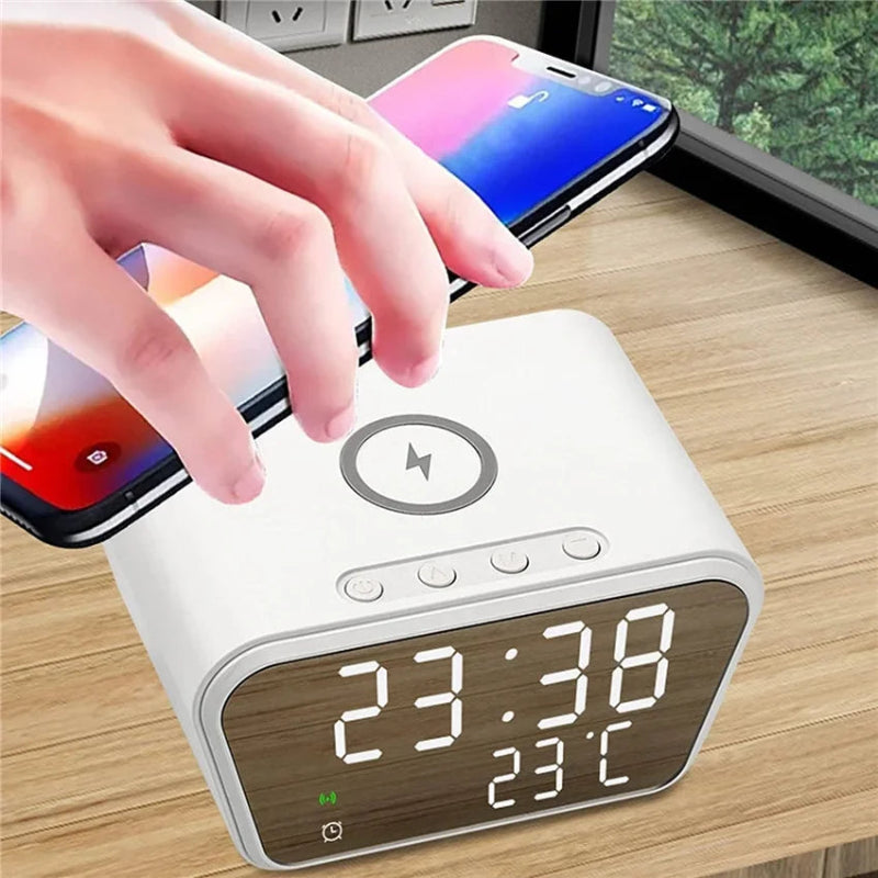 Réveil Connecté LED Station de Charge Sans Fil 15W