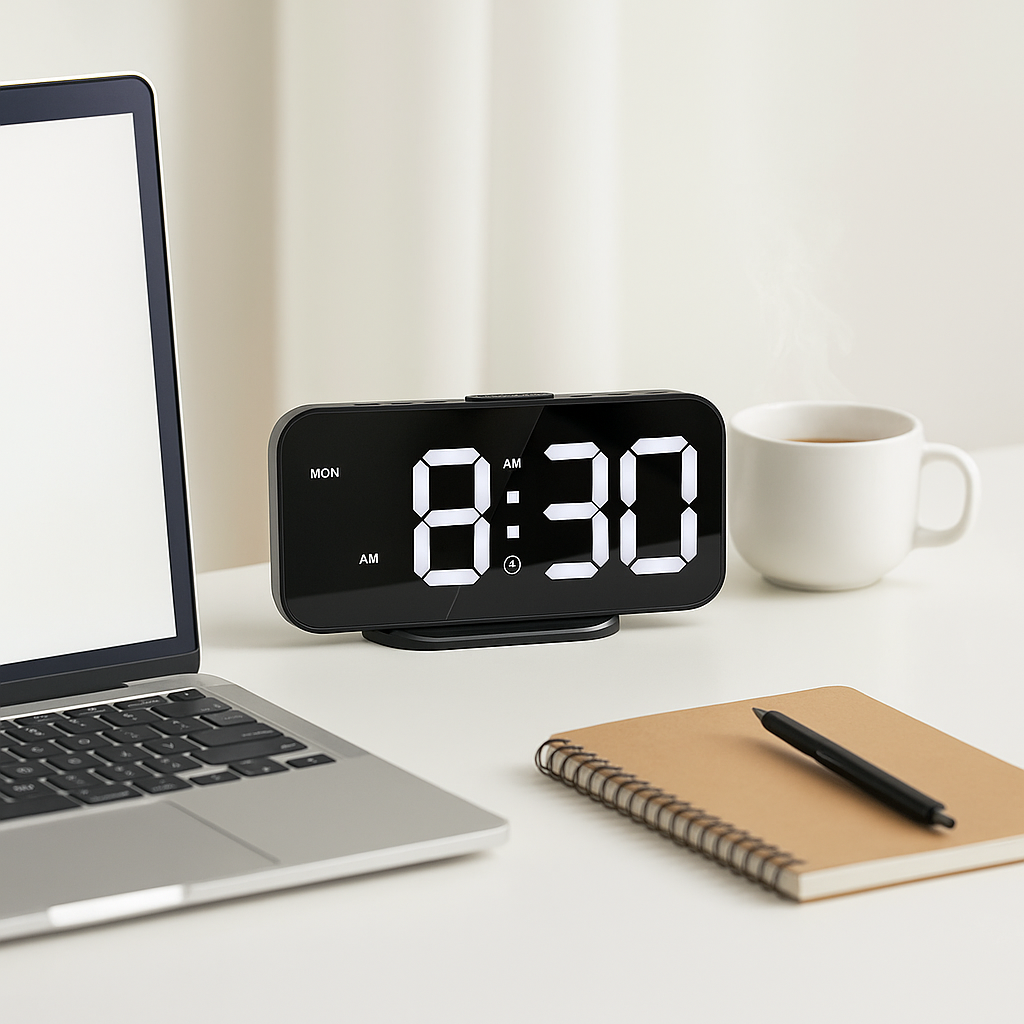 Réveil Lampe de Chevet – Digital LED Double Alarme avec Ports USB