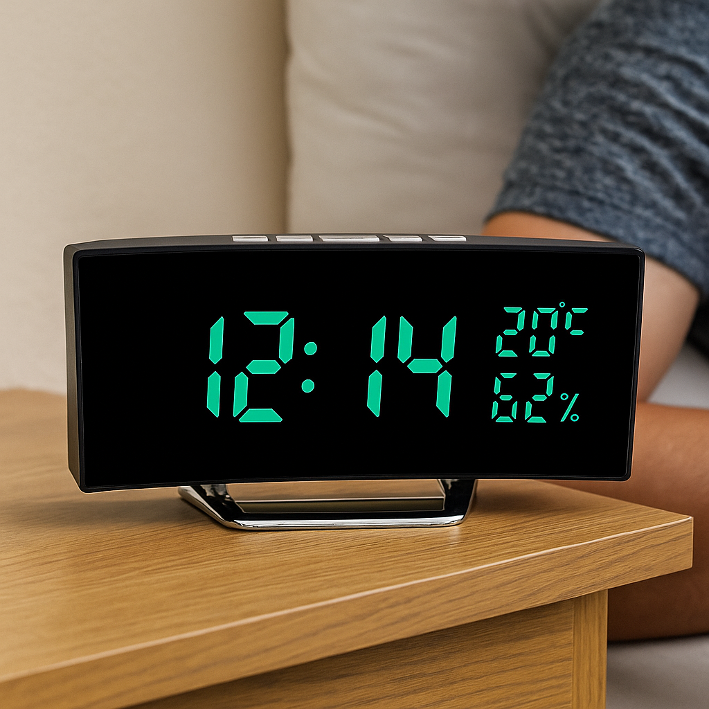 Réveil Digital à Grand Écran LED avec affichage température