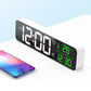 Réveil Digital Multifonction avec Température et Date – Grand Écran LED Vert