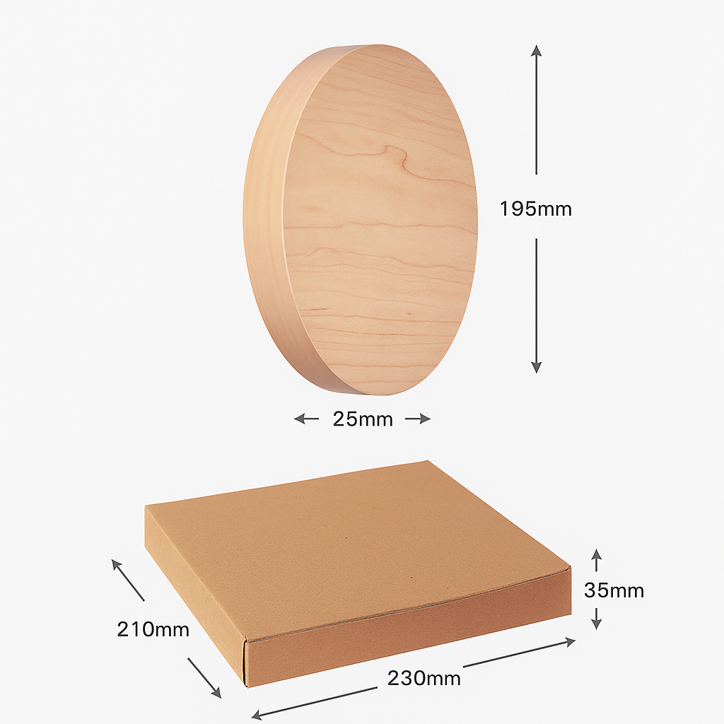 Réveil Digital Rond en Bois