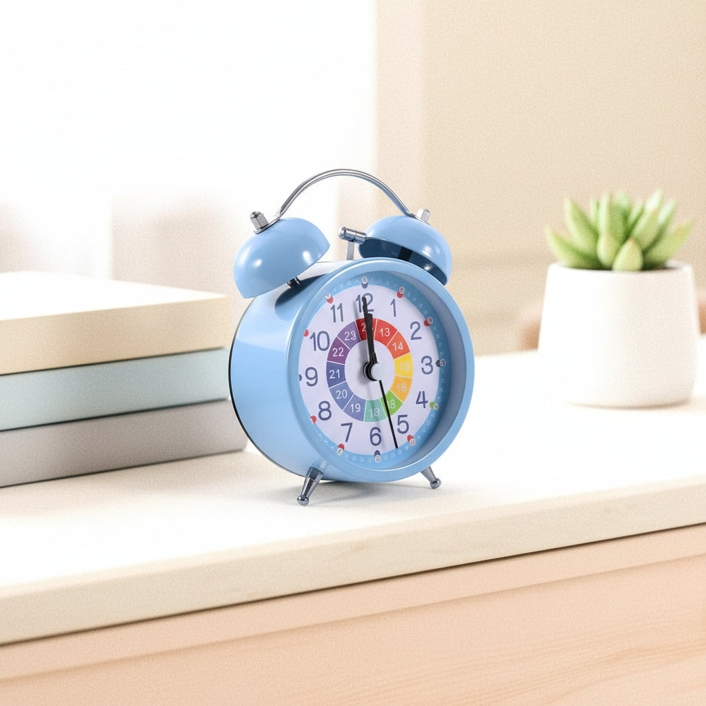 Réveil Éducatif Enfant Double Cloche – Apprentissage Ludique de l’Heure