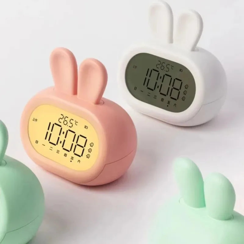 Réveil Éducatif Enfant Lapin Affichage Digital et Thermomètre Intégré