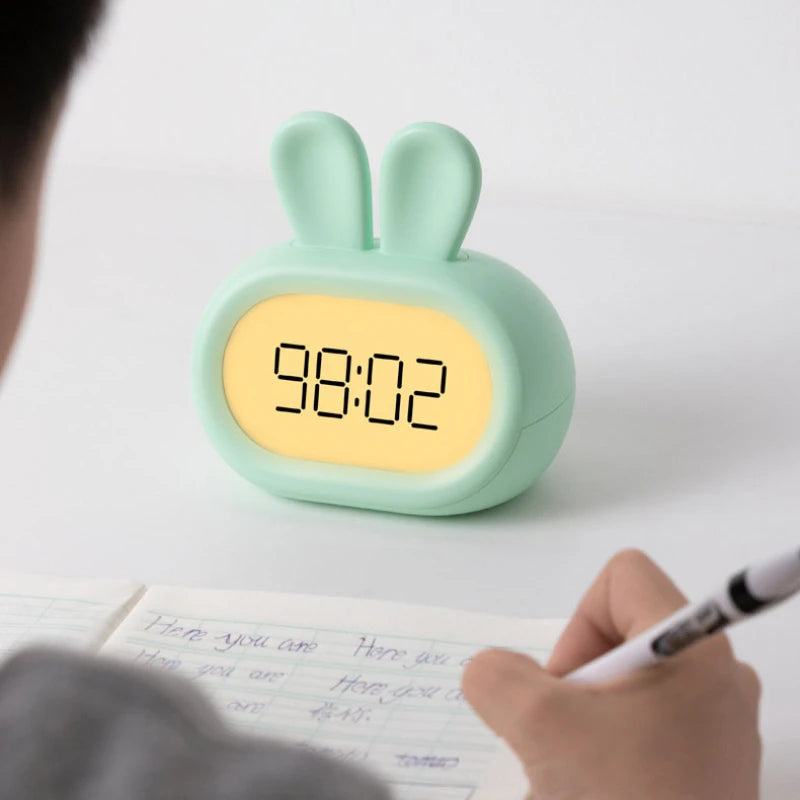 Réveil Éducatif Enfant Lapin Affichage Digital et Thermomètre Intégré