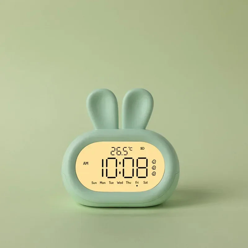 Réveil Éducatif Enfant Lapin Affichage Digital et Thermomètre Intégré
