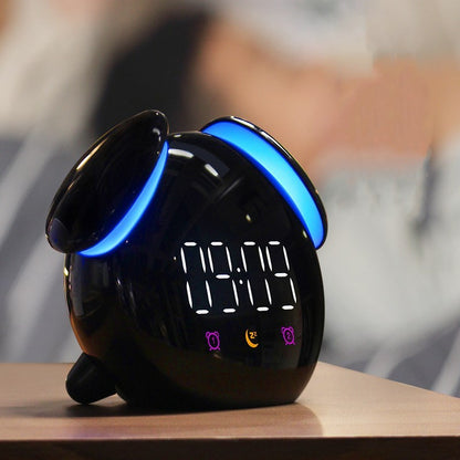 Réveil Enfant 10 ans – LED Ovale Noir avec Veilleuse et Batterie Longue Durée