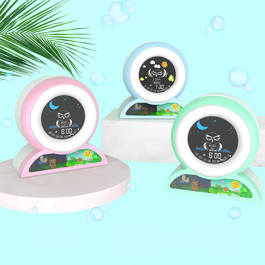 Réveil Enfant 3 ans Hibou éducatif avec écran lumineux et sons