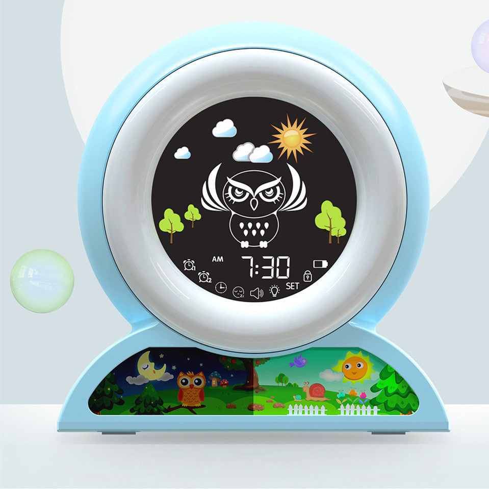 Réveil Enfant 3 ans Hibou éducatif avec écran lumineux et sons