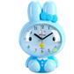 Réveil Enfant 4 Ans – Horloge Lapin Bleu avec Nœud Décoratif