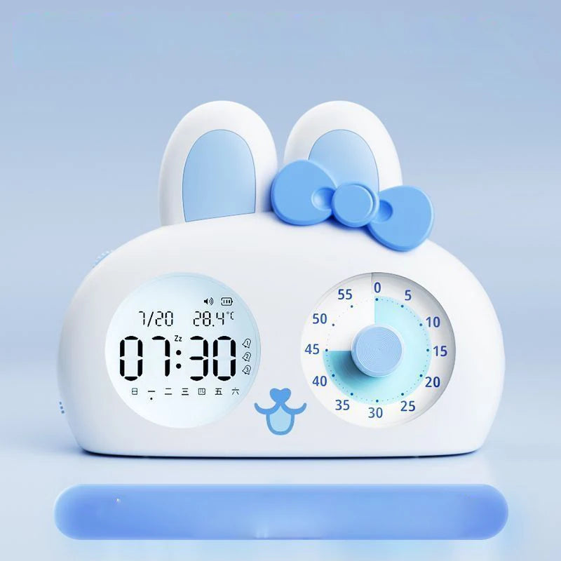 Réveil Enfant 4 Ans – Lapin Rose avec Minuteur et Affichage LED