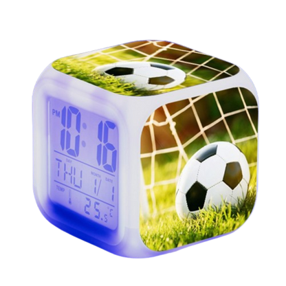 Réveil Enfant 5 ans – Cube LED Football avec Affichage Digital