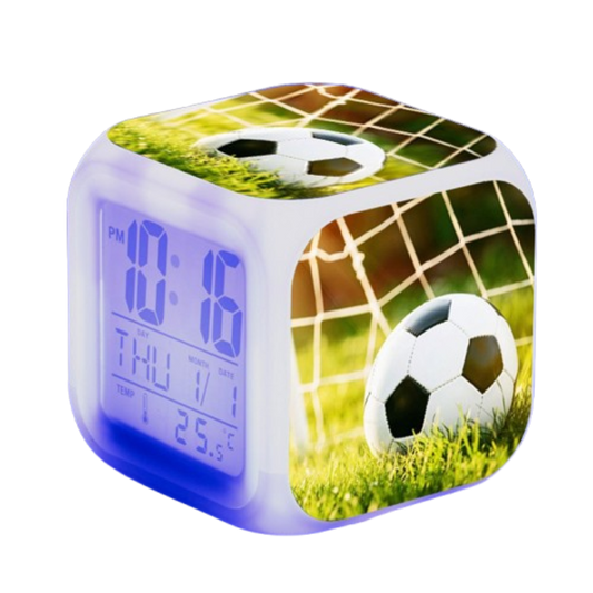 Réveil Enfant 5 ans – Cube LED Football avec Affichage Digital