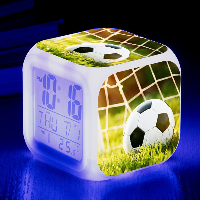 Réveil Enfant 5 ans – Cube LED Football avec Affichage Digital