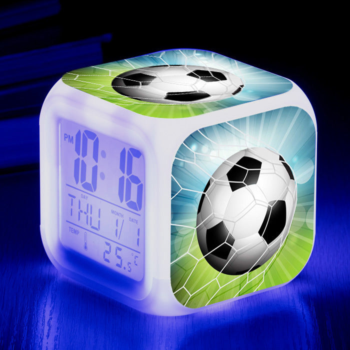 Réveil Enfant 5 ans – Cube LED Football avec Affichage Digital