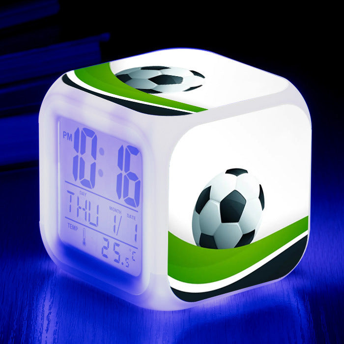Réveil Enfant 5 ans – Cube LED Football avec Affichage Digital