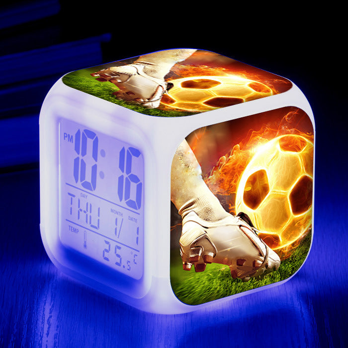 Réveil Enfant 5 ans – Cube LED Football avec Affichage Digital