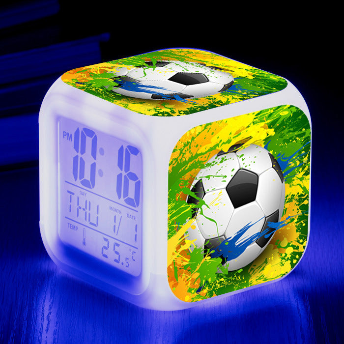 Réveil Enfant 5 ans – Cube LED Football avec Affichage Digital