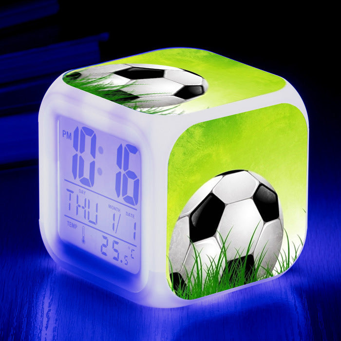 Réveil Enfant 5 ans – Cube LED Football avec Affichage Digital