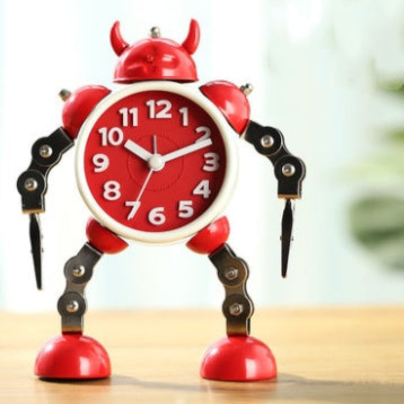 Réveil Enfant 5 ans – Robot Analogique Noir & Jaune avec Alarme