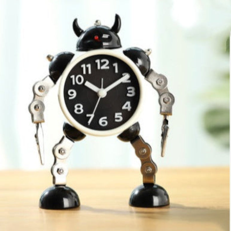 Réveil Enfant 5 ans – Robot Analogique Noir & Jaune avec Alarme