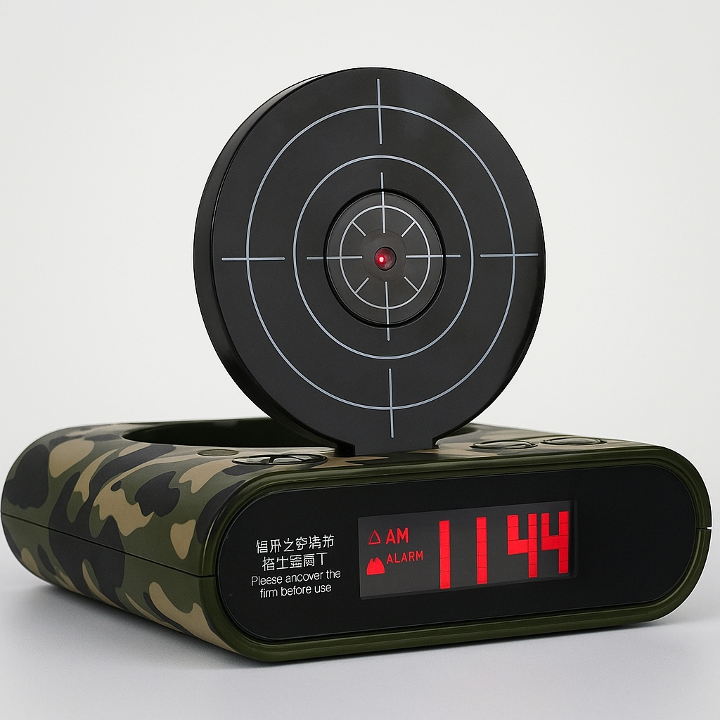 Réveil Enfant 6 ans – Cible de Tir Camouflage avec Affichage LED