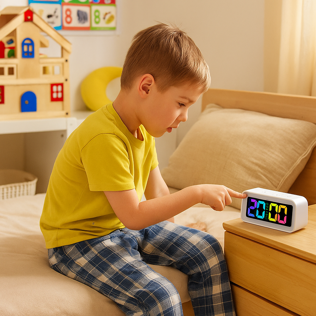 Réveil Enfant 6 ans – LED Digital Multicolore avec Design Moderne