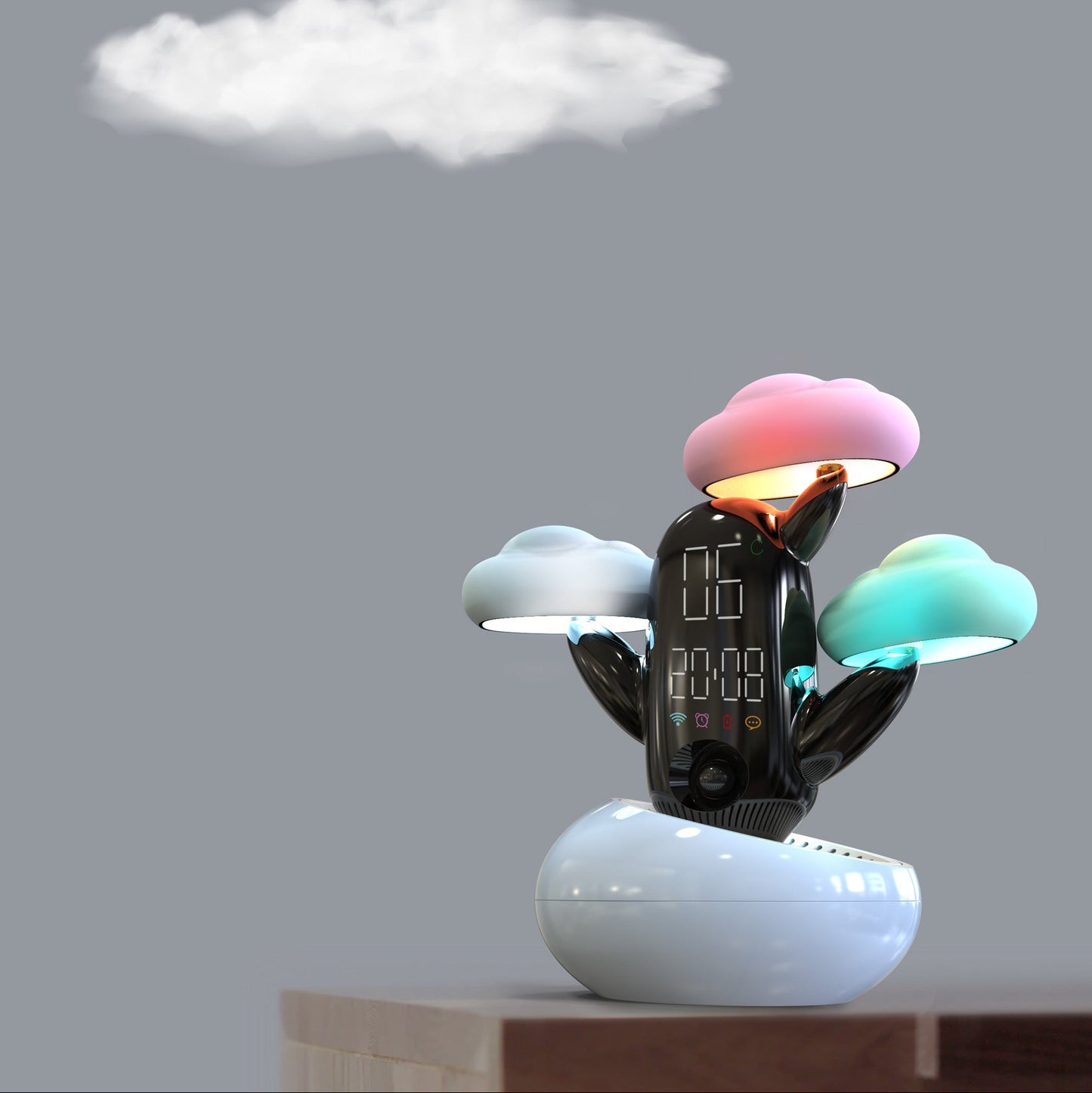 Réveil Enfant 6 ans – LED Nuages Multicolores avec Affichage Digital et Veilleuse