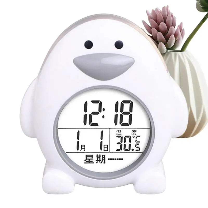 Réveil Enfant 6 ans – Pingouin LED Jaune & Blanc avec Affichage Digital