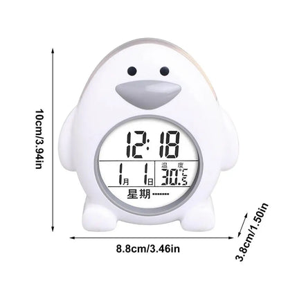 Réveil Enfant 6 ans – Pingouin LED Jaune & Blanc avec Affichage Digital