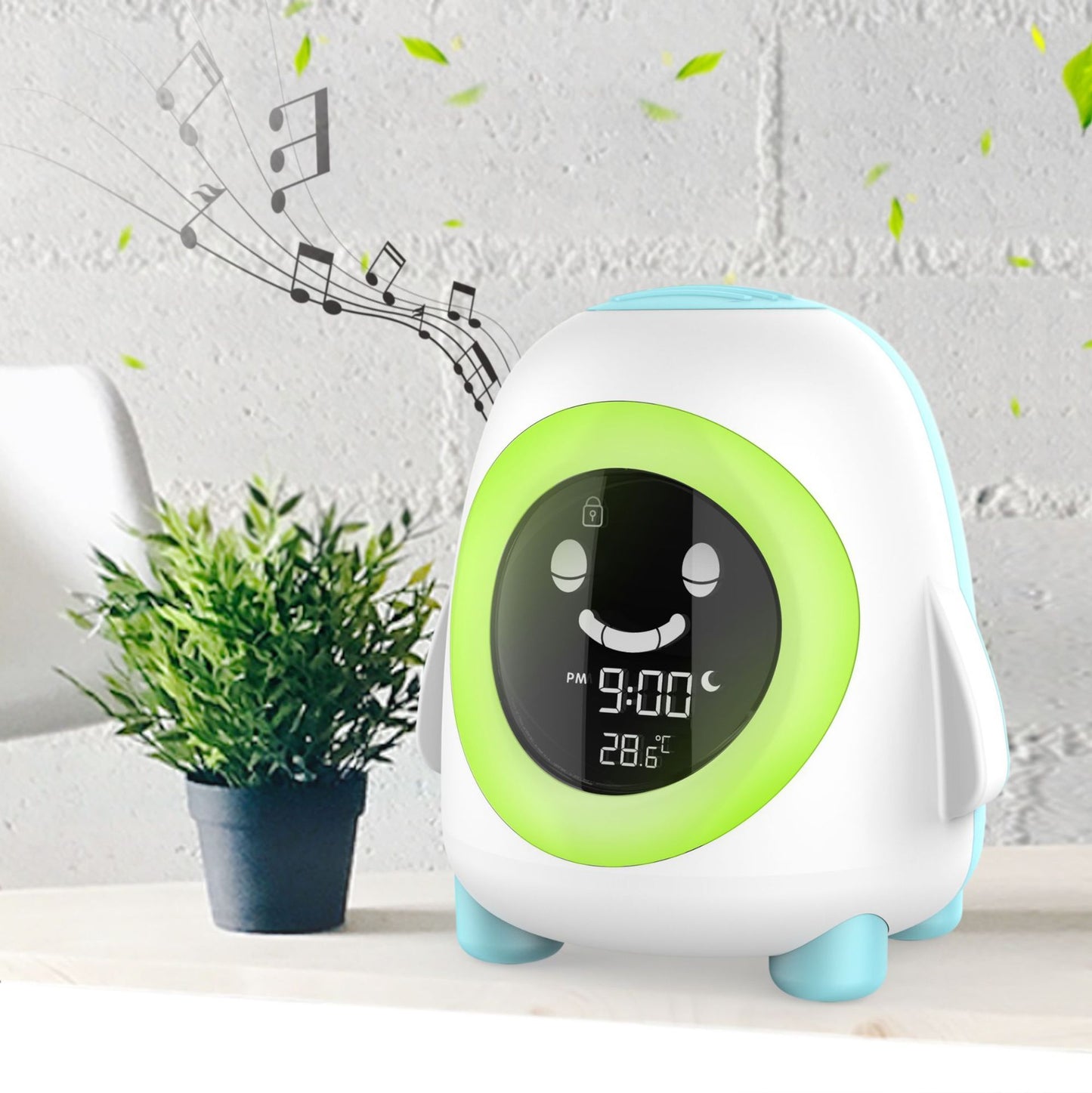 Réveil Enfant 7 ans – Pingouin LED Rose avec Affichage Digital et Thermomètre