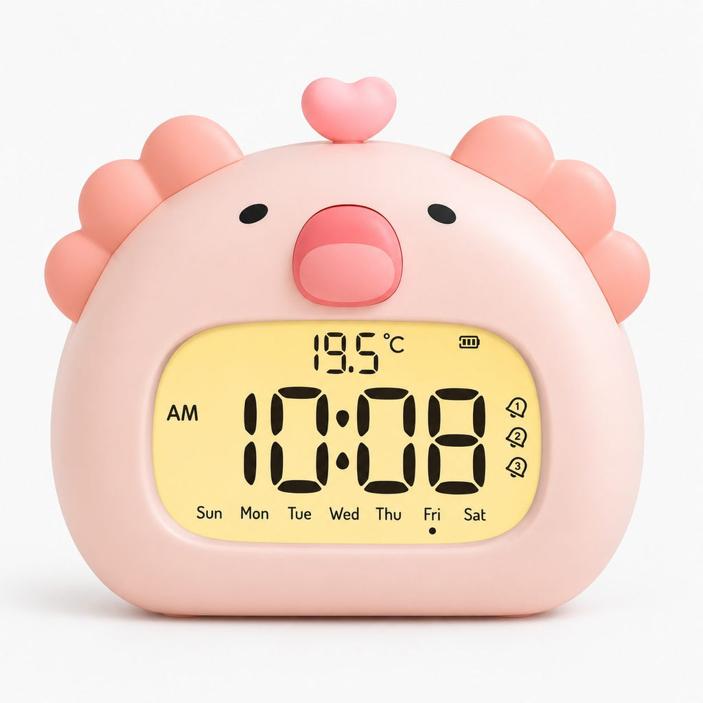 Réveil Enfant Axolotl – LED Digital et Température – Packshot face