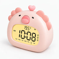Réveil Enfant Axolotl – LED Digital et Température – Packshot trois quarts