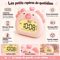 Réveil Enfant Axolotl – LED Digital et Température – Infographie