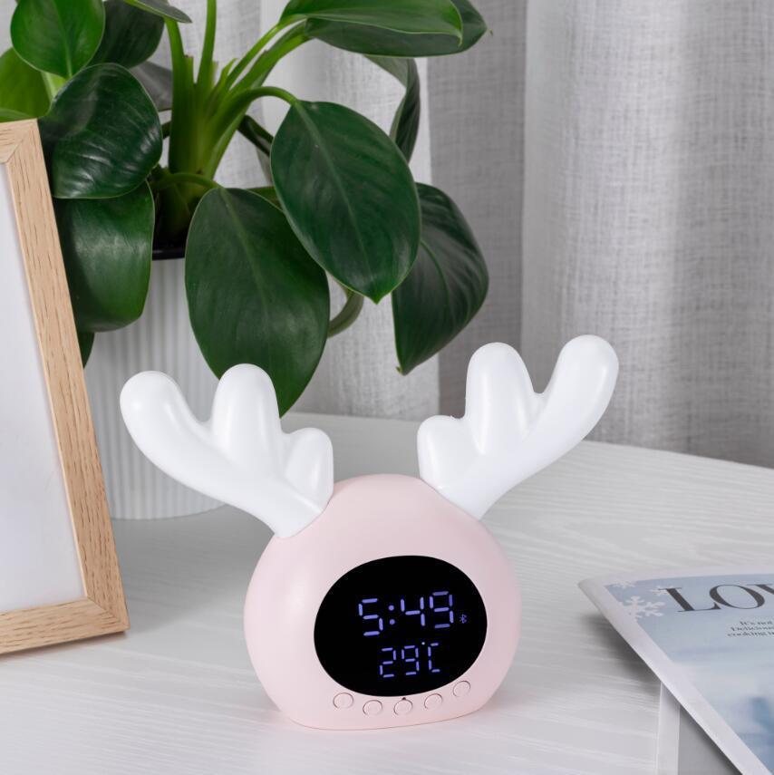 Réveil Enfant 7 ans – LED Rennes avec Bluetooth, Veilleuse et Thermomètre