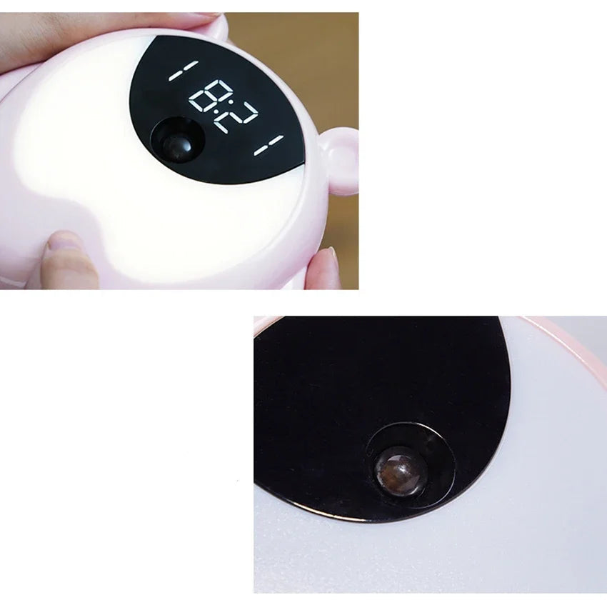 Réveil Enfant Lumineux Ours Rose – Veilleuse et Horloge LED
