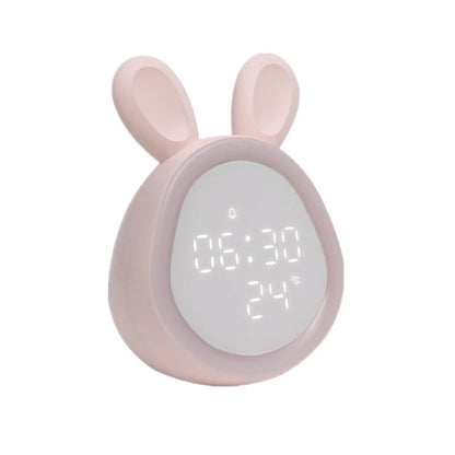 Réveil Lampe de chevet Lapin Enfant LED Veilleuse – Affichage Digital HD
