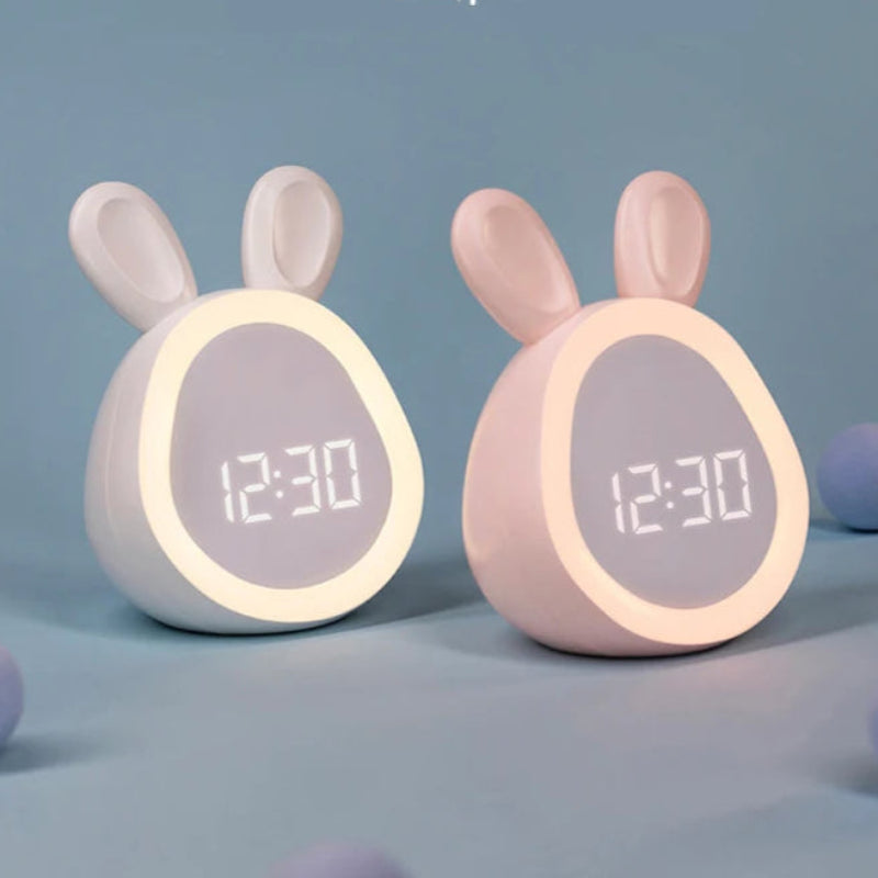 Réveil Lampe de chevet Lapin Enfant LED Veilleuse – Affichage Digital HD