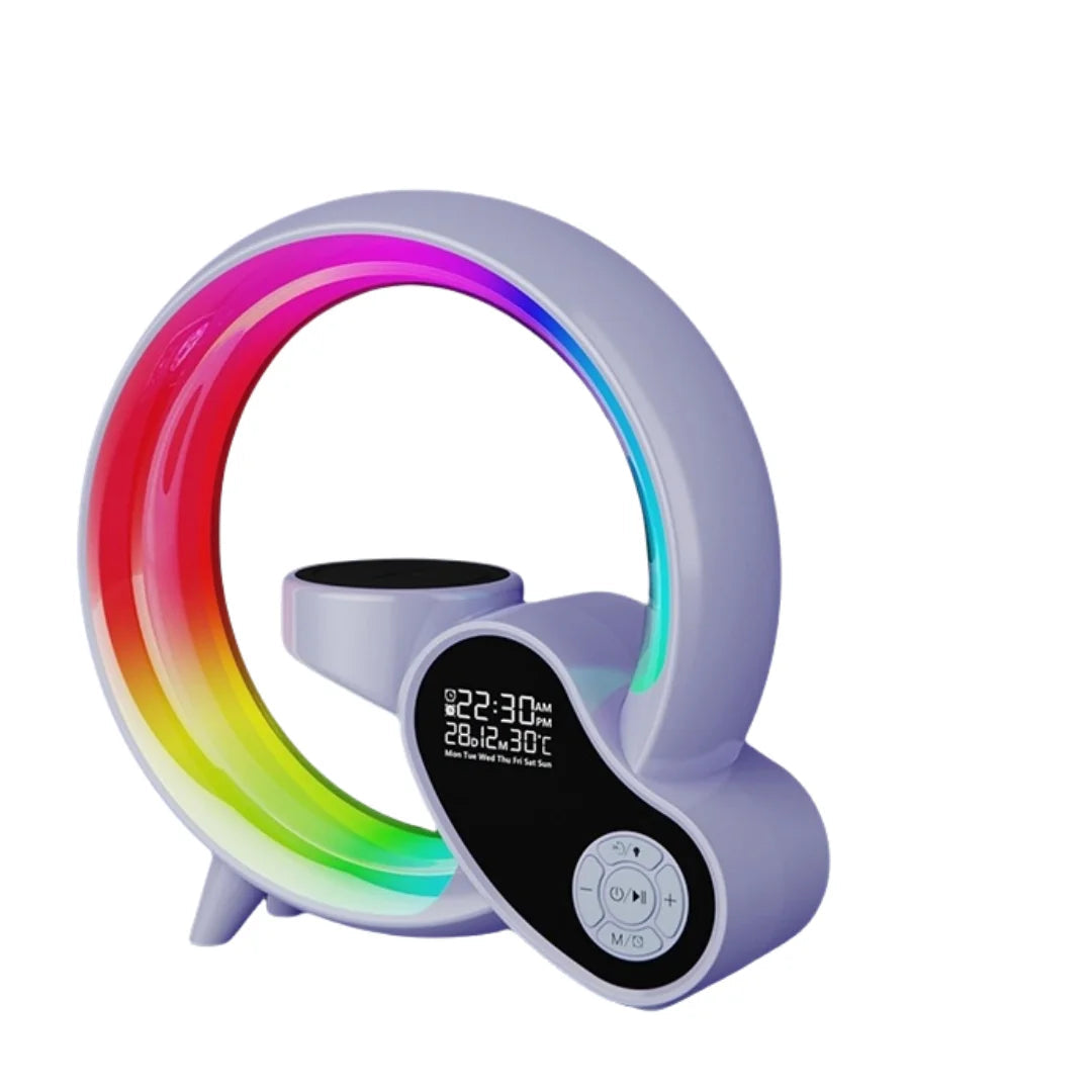 Réveil Lampe de Chevet LED Multicolore avec Affichage Digital et Bluetooth