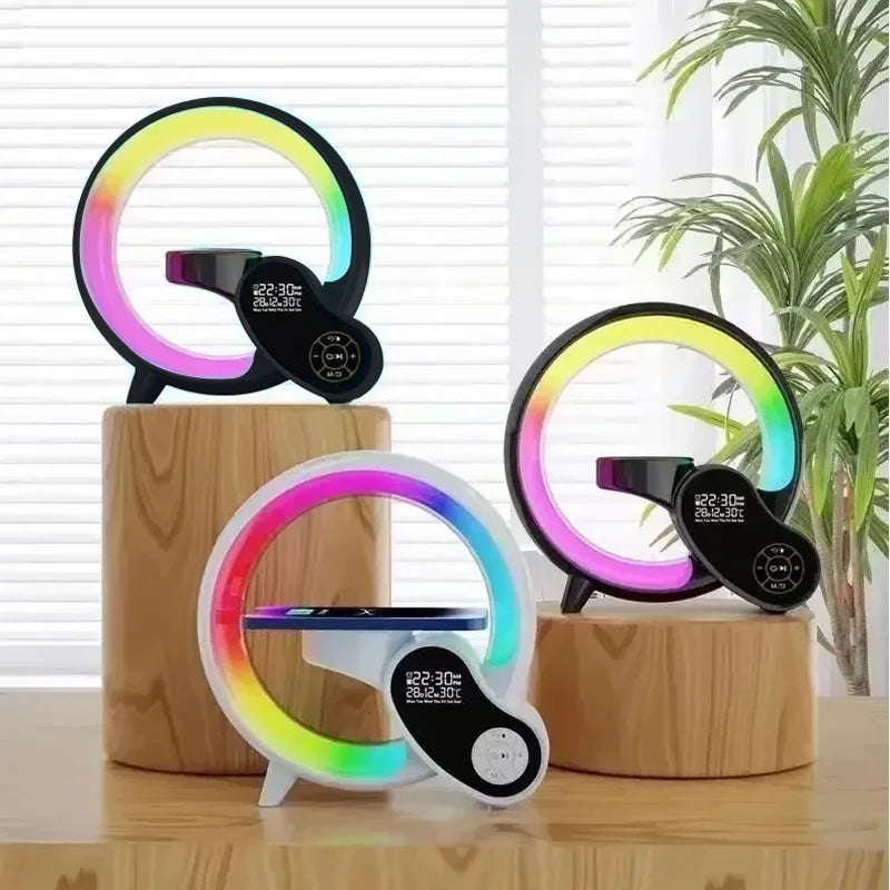 Réveil Lampe de Chevet LED Multicolore avec Affichage Digital et Bluetooth